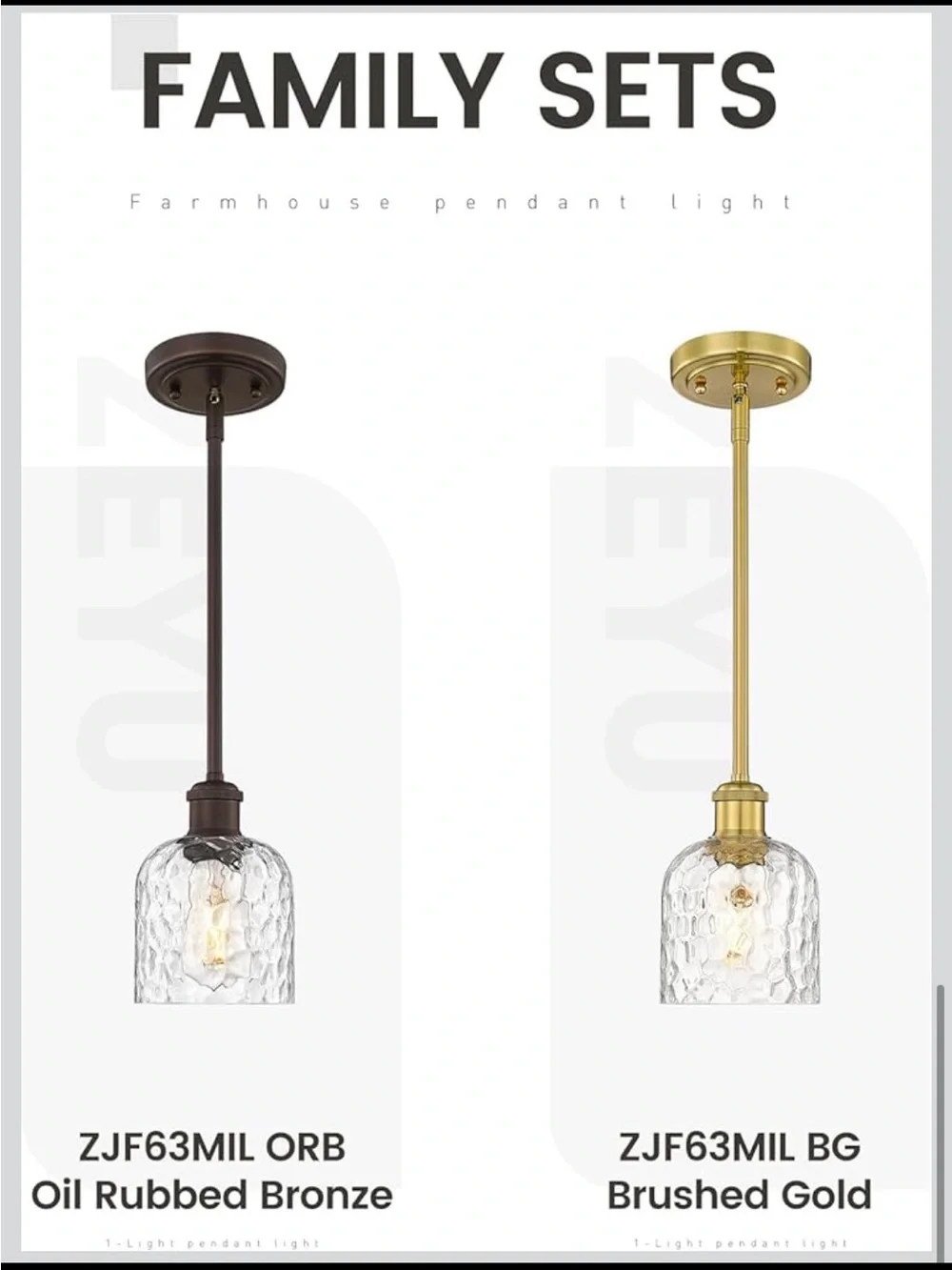 Zeyu 1-Light Kitchen Pendant Light - Vintage Hammered Glass & Gold - New in Box